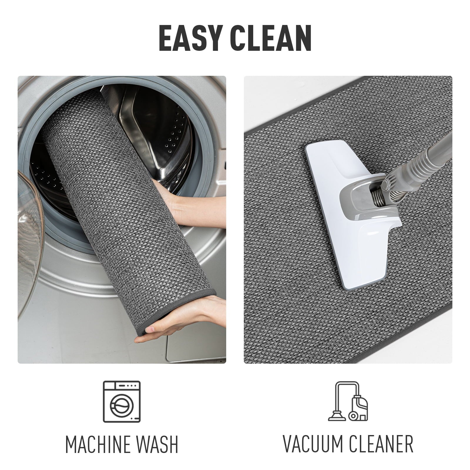 Kitchen Mat Washable Kitchen Rugs and Mats Non Skid Absorbent Runner Rugs for Kitchen Front of Sink Kitchen Floor Mats 16"X24" Dark Gray Kitchen Mats or Rugs