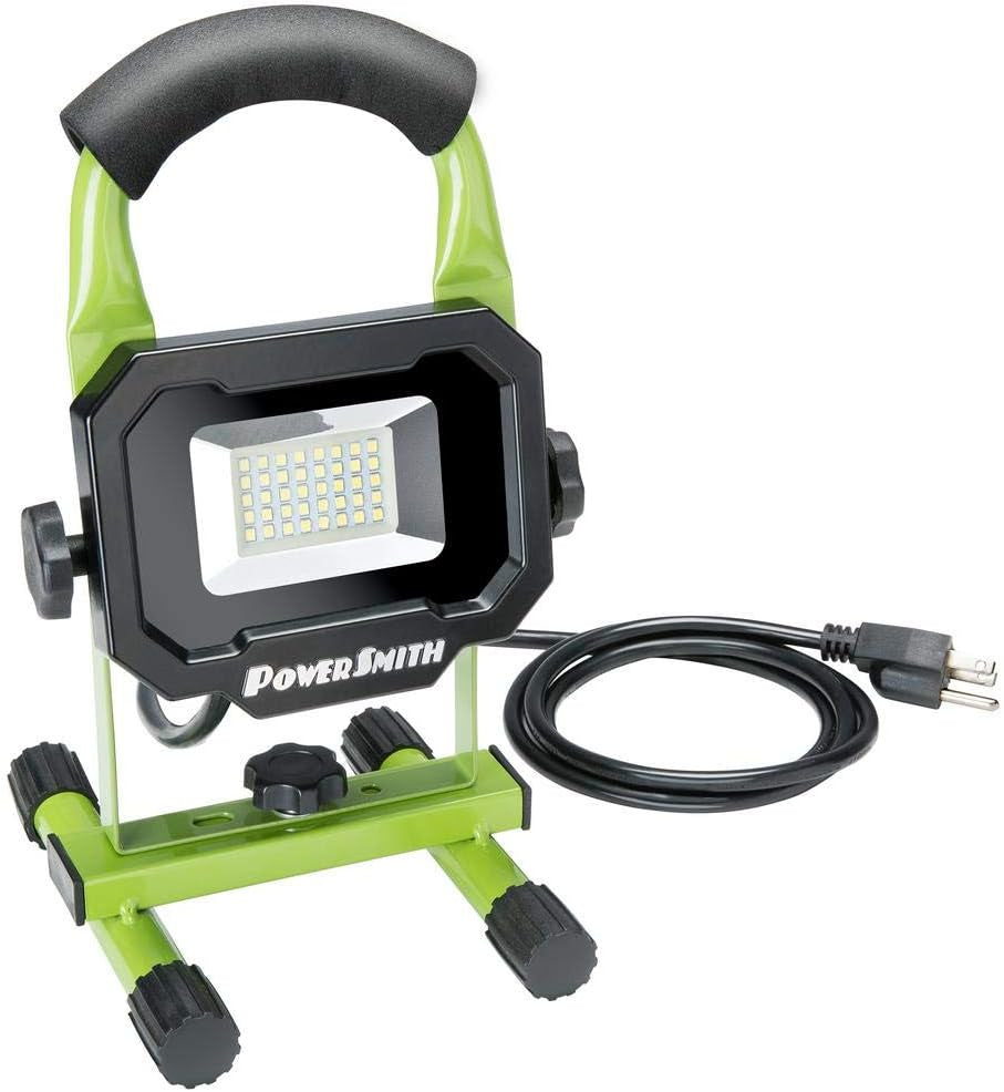 2,400 Lumen Weatherproof Tiltable Portable LED Work Light with Sealed On/Off Switch, Impact Resistant Lens, Metal Housing and Stand, 2 Year Warranty