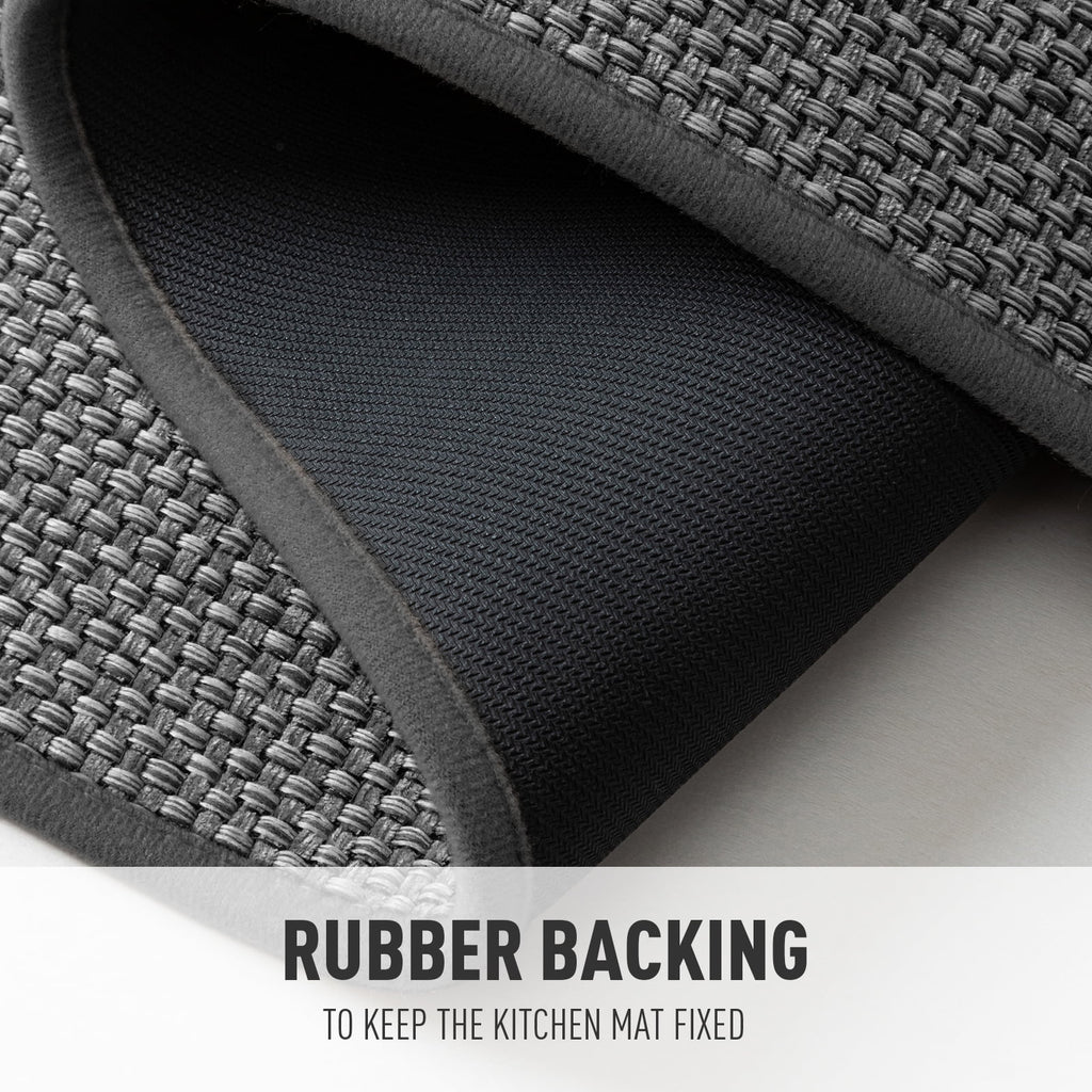 Kitchen Mat Washable Kitchen Rugs and Mats Non Skid Absorbent Runner Rugs for Kitchen Front of Sink Kitchen Floor Mats 16"X24" Dark Gray Kitchen Mats or Rugs